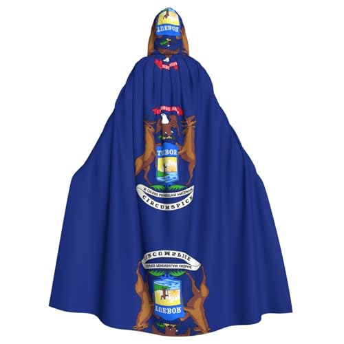 LGHDFYO Michigan State Flag Kapuzenumhang für Erwachsene, Unisex, Mittelalter-Kostüm mit angenähter Kapuze LGHDFYO Michigan State Flag Kapuzenumhang für Erwachsene, Unisex, Mittelalter-Kostüm mit angenähter Kapuze von LGHDFYO