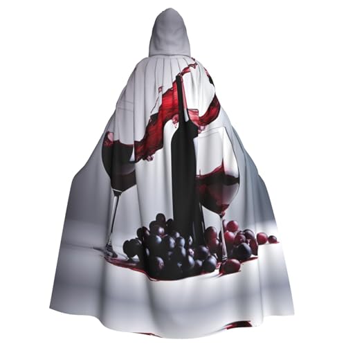 LGHDFYO Rotwein-Umhang mit Kapuze, Unisex, Mittelalter-Kostüm mit angenähter Kapuze von LGHDFYO