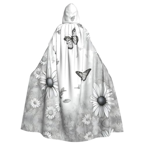 LGHDFYO Schmetterling Gänseblümchen Erwachsene Unisex Kapuzenumhang Mittelalter Kostüm mit angenähter Kapuze LGHDFYO Schmetterling Gänseblümchen Erwachsene Unisex Kapuzenumhang Mittelalter Kostüm mit angenähter Kapuze von LGHDFYO