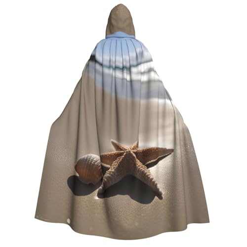 LGHDFYO Seestern Muschel Sandstrand Halloween Unisex Kapuzenumhang Leichte Erwachsene Cosplay Oberbekleidung von LGHDFYO