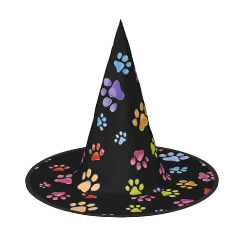 LGHHGY 1 PC Halloween Hut - Pawful Paws Print Print Hexen Dekor Party Rollenspiel Zubehör Magic Wizard Cap für Frauen Männer von LGHHGY