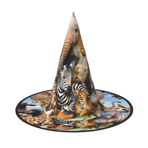 LGHHGY 1PC Halloween Hut - Afrikanische Tiere Druck Hexen Dekor Party Rollenspiel Zubehör Magic Wizard Cap für Frauen Männer LGHHGY 1PC Halloween Hut - Afrikanische Tiere Druck Hexen Dekor Party Rollenspiel Zubehör Magic Wizard Cap für Frauen Männer von LGHHGY