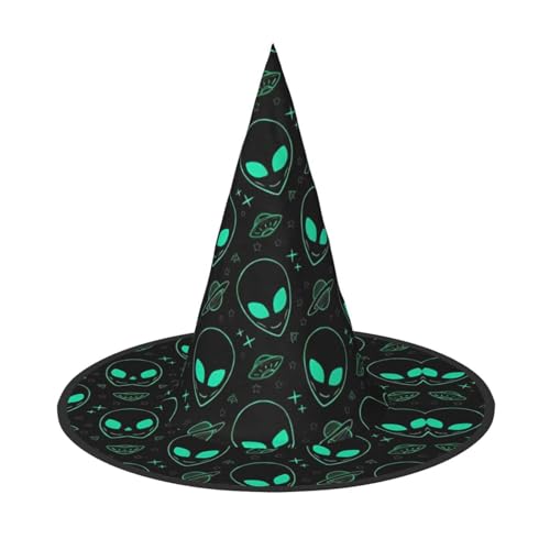 LGHHGY 1PC Halloween Hut - Aliens Print Hexen Dekor Party Rollenspiel Zubehör Magic Wizard Cap für Frauen Männer von LGHHGY