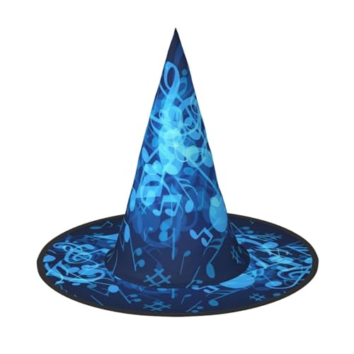 LGHHGY 1PC Halloween Hut - Blau Musiknoten Druck Hexen Dekor Party Rollenspiel Zubehör Magic Wizard Cap für Frauen Männer LGHHGY 1PC Halloween Hut - Blau Musiknoten Druck Hexen Dekor Party Rollenspiel Zubehör Magic Wizard Cap für Frauen Männer von LGHHGY