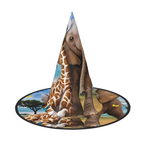 LGHHGY 1PC Halloween Hut - Elefant und Giraffe Druck Hexen Dekor Party Rollenspiel Zubehör Magic Wizard Cap für Frauen Männer LGHHGY 1PC Halloween Hut - Elefant und Giraffe Druck Hexen Dekor Party Rollenspiel Zubehör Magic Wizard Cap für Frauen Männer von LGHHGY