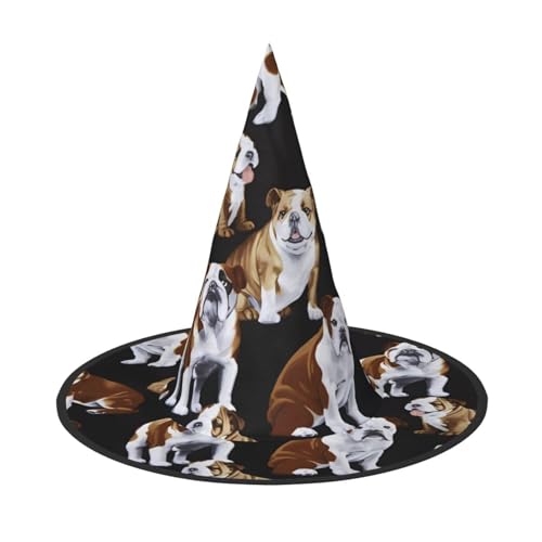 LGHHGY 1PC Halloween Hut - Englische Bulldoggen Druck Hexen Dekor Party Rollenspiel Zubehör Magic Wizard Cap für Frauen Männer LGHHGY 1PC Halloween Hut - Englische Bulldoggen Druck Hexen Dekor Party Rollenspiel Zubehör Magic Wizard Cap für Frauen Männer von LGHHGY