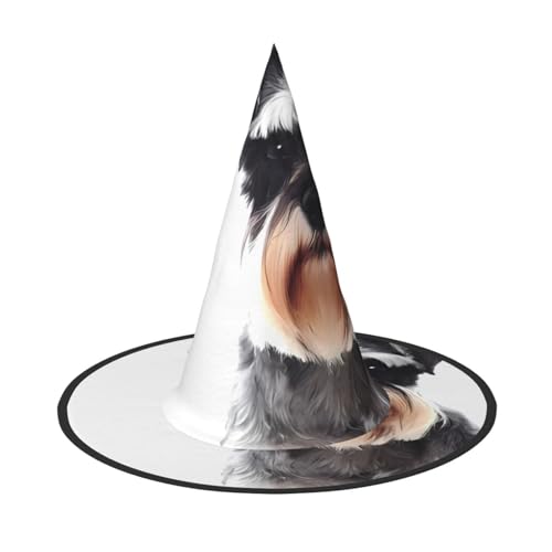 LGHHGY 1PC Halloween Hut - Gut erzogener Schnauzer Druck Hexen Dekor Party Rollenspiel Zubehör Magic Wizard Cap für Frauen Männer von LGHHGY