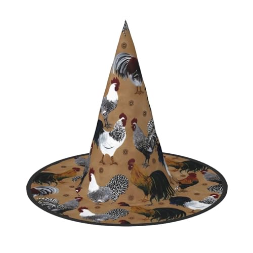 LGHHGY 1PC Halloween Hut - Hahn und Huhn Druck Druck Hexen Dekor Party Rollenspiel Zubehör Magic Wizard Cap für Frauen Männer LGHHGY 1PC Halloween Hut - Hahn und Huhn Druck Druck Hexen Dekor Party Rollenspiel Zubehör Magic Wizard Cap für Frauen Männer von LGHHGY