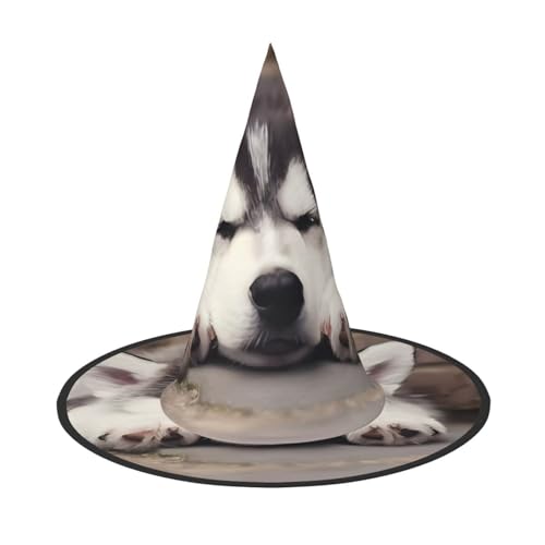 LGHHGY 1PC Halloween Hut - Husky Hund Druck Hexen Dekor Party Rollenspiel Zubehör Magic Wizard Cap für Frauen Männer LGHHGY 1PC Halloween Hut - Husky Hund Druck Hexen Dekor Party Rollenspiel Zubehör Magic Wizard Cap für Frauen Männer von LGHHGY