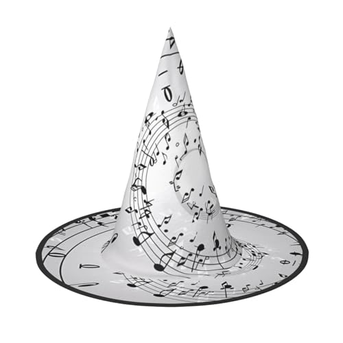 LGHHGY 1PC Halloween Hut - Musiknote Wanddruck Hexen Dekor Party Rollenspiel Zubehör Magic Wizard Cap für Frauen Männer von LGHHGY