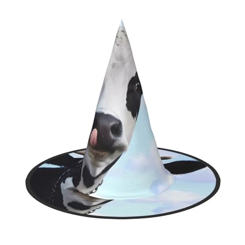 LGHHGY 1PC Halloween Hut - Niedliche Kuh Druck Hexen Dekor Party Rollenspiel Zubehör Magic Wizard Cap für Frauen Männer LGHHGY 1PC Halloween Hut - Niedliche Kuh Druck Hexen Dekor Party Rollenspiel Zubehör Magic Wizard Cap für Frauen Männer von LGHHGY