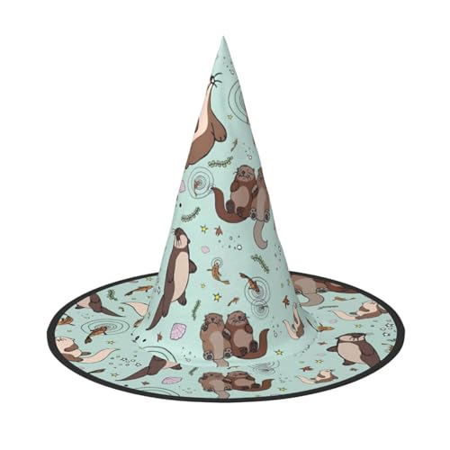 LGHHGY 1PC Halloween Hut - Otters Print Hexen Dekor Party Rollenspiel Zubehör Magic Wizard Cap für Frauen Männer von LGHHGY