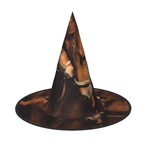 LGHHGY 1PC Halloween Hut - Pferd Druck Hexen Dekor Party Rollenspiel Zubehör Magic Wizard Cap für Frauen Männer von LGHHGY