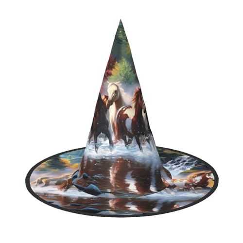 LGHHGY 1PC Halloween Hut - Pferde Druck Hexen Dekor Party Rollenspiel Zubehör Magic Wizard Cap für Frauen Männer von LGHHGY