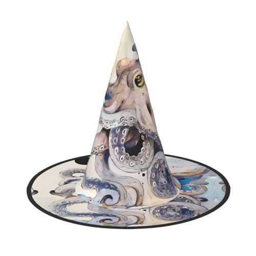 LGHHGY 1PC Halloween Hut - Retro Octopus Print Hexen Dekor Party Rollenspiel Zubehör Magic Wizard Cap für Frauen Männer LGHHGY 1PC Halloween Hut - Retro Octopus Print Hexen Dekor Party Rollenspiel Zubehör Magic Wizard Cap für Frauen Männer von LGHHGY