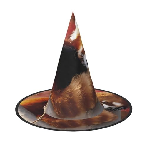 LGHHGY 1PC Halloween Hut - Roter Panda Druck Hexen Dekor Party Rollenspiel Zubehör Magic Wizard Cap für Frauen Männer LGHHGY 1PC Halloween Hut - Roter Panda Druck Hexen Dekor Party Rollenspiel Zubehör Magic Wizard Cap für Frauen Männer von LGHHGY