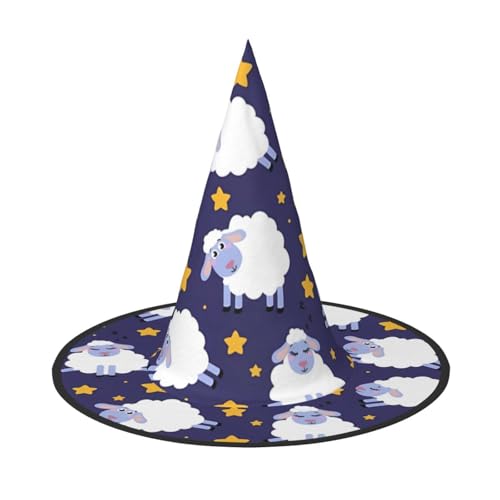 LGHHGY 1PC Halloween Hut - Schafdruck Hexen Dekor Party Rollenspiel Zubehör Magic Wizard Cap für Frauen Männer von LGHHGY