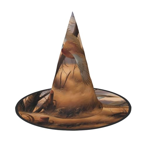 LGHHGY 2 Stück Halloween-Hut – Fasanenjagd-Druck, Hexen-Dekoration, Party, Rollenspiel-Zubehör, magische Zauberer-Kappe für Damen, Herren von LGHHGY