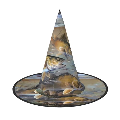 LGHHGY 2 Stück Halloween-Hut – Fischer-See, Fischer-Druck, Hexen-Dekoration, Party, Rollenspiel-Zubehör, magische Zauberer-Kappe für Damen, Herren LGHHGY 2 Stück Halloween-Hut – Fischer-See, Fischer-Druck, Hexen-Dekoration, Party, Rollenspiel-Zubehör, magische Zauberer-Kappe für Damen, Herren von LGHHGY