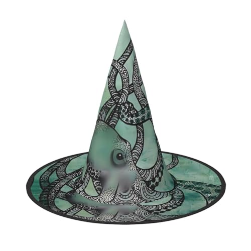 LGHHGY 2 Stück Halloween-Hut – Grüner Oktopus-Druck, Hexen-Dekoration, Party, Rollenspiel-Zubehör, magische Zauberer-Kappe für Damen, Herren LGHHGY 2 Stück Halloween-Hut – Grüner Oktopus-Druck, Hexen-Dekoration, Party, Rollenspiel-Zubehör, magische Zauberer-Kappe für Damen, Herren von LGHHGY