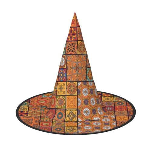 LGHHGY 2 Stück Halloween-Hut – Gruppe marokkanischer geometrischer Druck Hexen Dekor Party, Rollenspiel-Zubehör, magische Zauberer-Kappe für Damen und Herren von LGHHGY