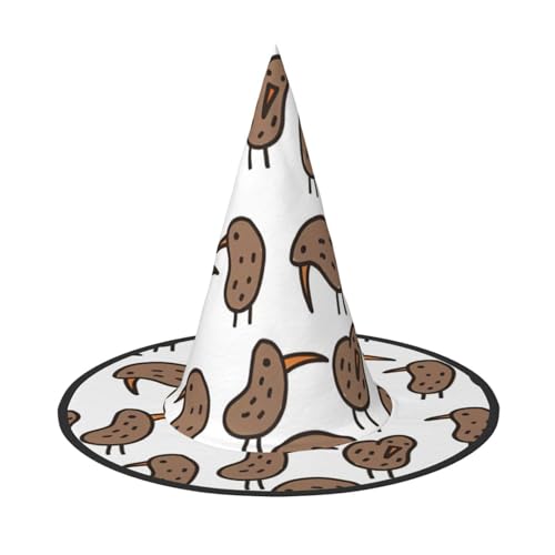 LGHHGY 2 Stück Halloween-Hut – Kiwi-Vogel, niedlicher Druck, Hexen-Dekoration, Party, Rollenspiel-Zubehör, magische Zauberer-Kappe für Damen, Herren von LGHHGY