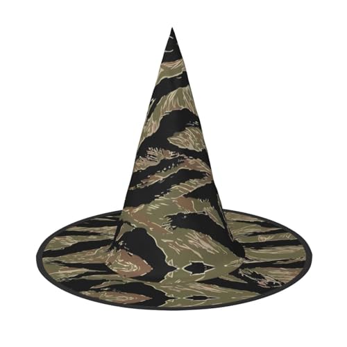 LGHHGY 2 Stück Halloween-Hut – Tiger Streifen Camo Druck Hexen Dekor Party Rollenspiel Zubehör Magische Zauberer Kappe für Damen Herren LGHHGY 2 Stück Halloween-Hut – Tiger Streifen Camo Druck Hexen Dekor Party Rollenspiel Zubehör Magische Zauberer Kappe für Damen Herren von LGHHGY