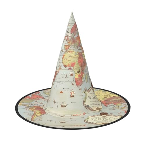 LGHHGY 2 Stück Halloween-Hut – Weltkarten-Druck, Hexen-Dekoration, Party, Rollenspiel-Zubehör, magische Zauberer-Kappe für Damen, Herren LGHHGY 2 Stück Halloween-Hut – Weltkarten-Druck, Hexen-Dekoration, Party, Rollenspiel-Zubehör, magische Zauberer-Kappe für Damen, Herren von LGHHGY