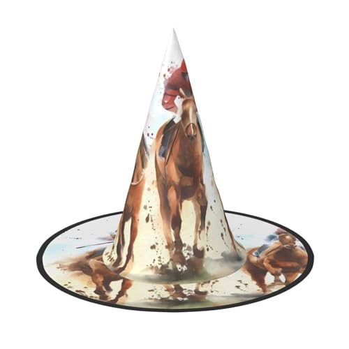LGHHGY 3 Stück Halloween-Hut – Pferderennen Reitsport Druck Hexen Dekor Party Rollenspiel Zubehör Magische Zauberer Kappe für Damen und Herren von LGHHGY