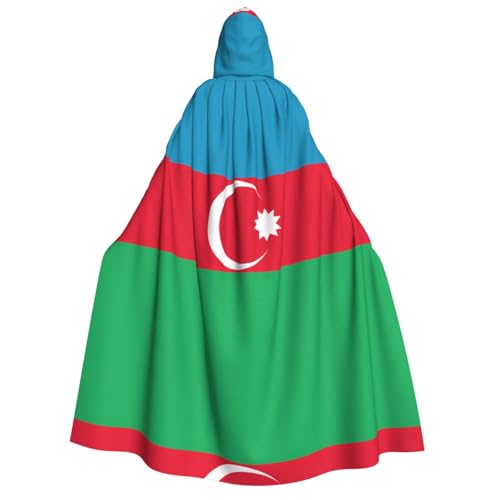 LGHHGY Halloween-Flagge von Aserbaidschan, Kapuzenumhang, Kostüm, perfekt für Partys, Karneval, Comic-Ausstellungen und mehr von LGHHGY