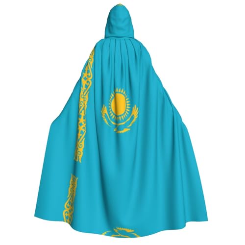 LGHHGY Halloween-Flagge von Kasachstan, Kapuzenumhang, Kostüm, perfekt für Partys, Karneval, Comic-Ausstellungen und mehr von LGHHGY