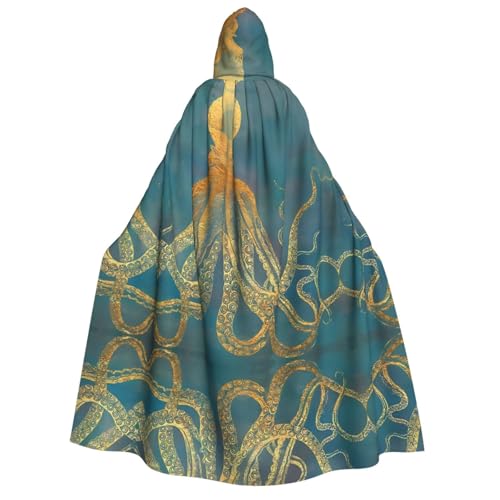 LGHHGY Halloween Golden Octopus Print Hooded Cloak Costume - Perfect for Parties, Carnivals, Comic Exhibitions, and More LGHHGY Halloween Golden Octopus Print Hooded Cloak Costume - Perfect for Parties, Carnivals, Comic Exhibitions, and More von LGHHGY