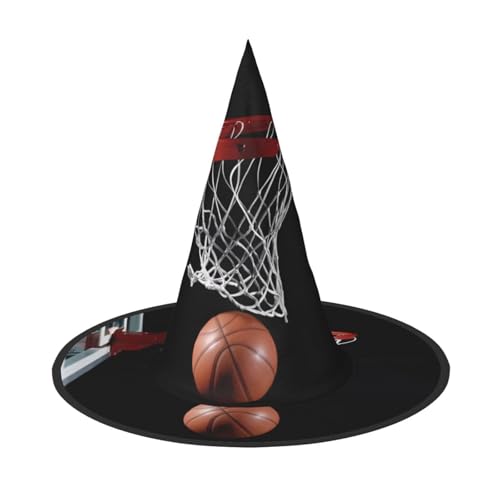 LGHHGY Halloween-Hut – Basketball-Druck, Hexen-Dekoration, Party, Rollenspiel-Zubehör, magische Zauberer-Kappe für Damen, Herren, 3 Stück LGHHGY Halloween-Hut – Basketball-Druck, Hexen-Dekoration, Party, Rollenspiel-Zubehör, magische Zauberer-Kappe für Damen, Herren, 3 Stück von LGHHGY