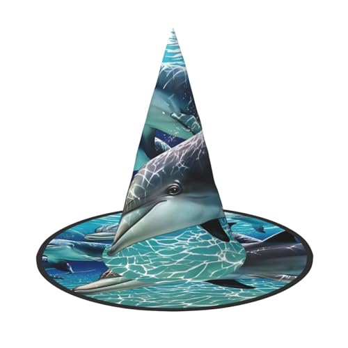 LGHHGY Halloween-Hut – Delfin-Druck, Hexen-Dekor-Party, Rollenspiel-Zubehör, magische Zauberer-Kappe für Damen, Herren, 2 Stück LGHHGY Halloween-Hut – Delfin-Druck, Hexen-Dekor-Party, Rollenspiel-Zubehör, magische Zauberer-Kappe für Damen, Herren, 2 Stück von LGHHGY