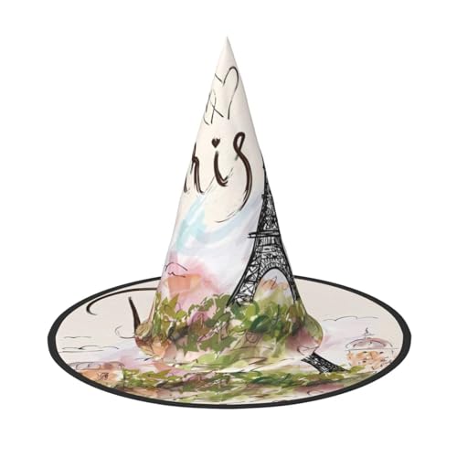 LGHHGY Halloween-Hut – Eiffelturm-Druck, Hexen-Dekoration, Party, Rollenspiel-Zubehör, magische Zauberer-Kappe für Damen, Herren, 2 Stück LGHHGY Halloween-Hut – Eiffelturm-Druck, Hexen-Dekoration, Party, Rollenspiel-Zubehör, magische Zauberer-Kappe für Damen, Herren, 2 Stück von LGHHGY