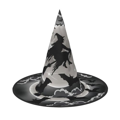 LGHHGY Halloween-Hut – Halloween-Hexen-Druck, Hexen-Dekoration, Party, Rollenspiel-Zubehör, magische Zauberer-Kappe für Damen, Herren, 2 Stück von LGHHGY