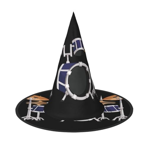 LGHHGY Halloween-Hut – Jazz-Trommel-Druck, Hexen-Dekoration, Party, Rollenspiel-Zubehör, magische Zauberer-Kappe für Damen, Herren, 3 Stück LGHHGY Halloween-Hut – Jazz-Trommel-Druck, Hexen-Dekoration, Party, Rollenspiel-Zubehör, magische Zauberer-Kappe für Damen, Herren, 3 Stück von LGHHGY