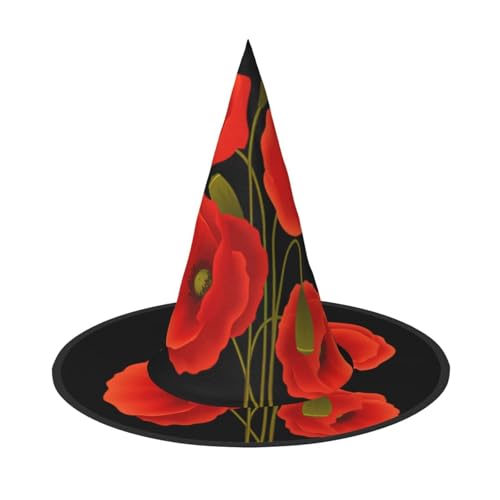 LGHHGY Halloween-Hut – Mohnblumen-Druck, Hexen-Dekoration, Party, Rollenspiel-Zubehör, magische Zauberer-Kappe für Damen, Herren, 2 Stück LGHHGY Halloween-Hut – Mohnblumen-Druck, Hexen-Dekoration, Party, Rollenspiel-Zubehör, magische Zauberer-Kappe für Damen, Herren, 2 Stück von LGHHGY
