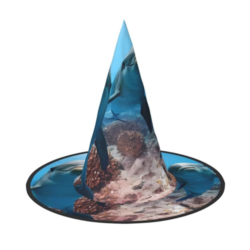 LGHHGY Halloween-Hut – Ozean-Tiere, lustiger Delfin-Druck, Hexen-Dekoration, Party, Rollenspiel-Zubehör, magische Zauberer-Kappe für Damen, Herren, 3 Stück LGHHGY Halloween-Hut – Ozean-Tiere, lustiger Delfin-Druck, Hexen-Dekoration, Party, Rollenspiel-Zubehör, magische Zauberer-Kappe für Damen, Herren, 3 Stück von LGHHGY