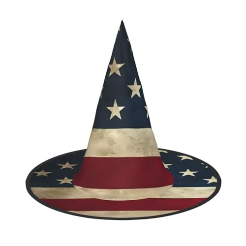 LGHHGY Halloween-Hut – US-Flagge, Hexen-Dekoration, Party, Rollenspiel-Zubehör, magische Zauberer-Kappe für Damen, Herren, 3 Stück von LGHHGY