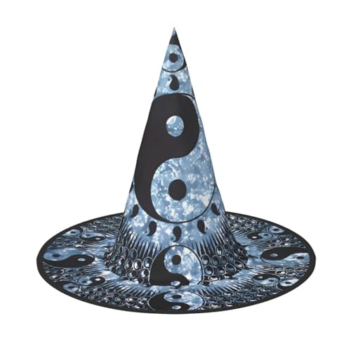 LGHHGY Halloween-Hut – Ying-Yang-Diagramm, Druck, Hexen-Dekoration, Party, Rollenspiel-Zubehör, magische Zauberer-Kappe für Damen, Herren, 2 Stück von LGHHGY