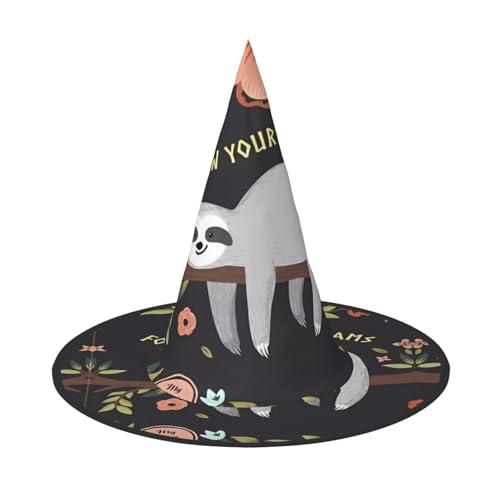 LGHHGY Halloween-Hut – niedlicher Faultier-Druck, Hexen-Dekoration, Party, Rollenspiel-Zubehör, magische Zauberer-Kappe für Damen, Herren, 2 Stück LGHHGY Halloween-Hut – niedlicher Faultier-Druck, Hexen-Dekoration, Party, Rollenspiel-Zubehör, magische Zauberer-Kappe für Damen, Herren, 2 Stück von LGHHGY