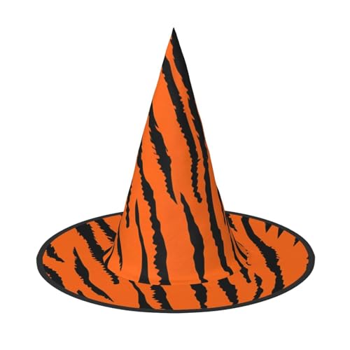 LGHHGY Halloween-Hut – orangefarbener Tiger-Leoparden-Druck, Hexen-Dekoration, Party, Rollenspiel-Zubehör, magische Zauberer-Kappe für Damen, Herren, 3 Stück von LGHHGY