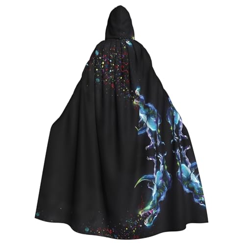 LGHHGY Halloween Kapuzenumhang Kostüm - Unisex Erwachsene Dinosaurier Druck Umhang für Cosplay, Party und Themenveranstaltungen LGHHGY Halloween Kapuzenumhang Kostüm - Unisex Erwachsene Dinosaurier Druck Umhang für Cosplay, Party und Themenveranstaltungen von LGHHGY