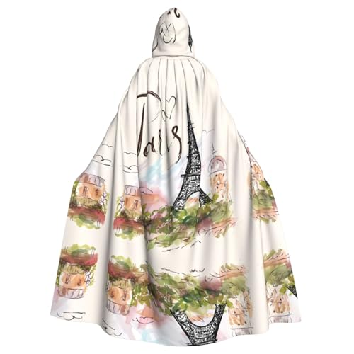 LGHHGY Halloween Kapuzenumhang Kostüm – Unisex Erwachsene Eiffelturm Druck Umhang für Cosplay, Party und Themenveranstaltungen LGHHGY Halloween Kapuzenumhang Kostüm – Unisex Erwachsene Eiffelturm Druck Umhang für Cosplay, Party und Themenveranstaltungen von LGHHGY
