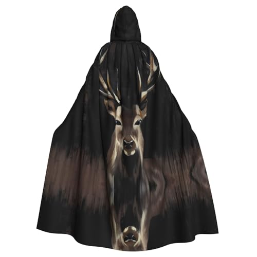 LGHHGY Halloween Kapuzenumhang Kostüm – Unisex Erwachsene Hirsch Druck Umhang für Cosplay, Party und Themenveranstaltungen LGHHGY Halloween Kapuzenumhang Kostüm – Unisex Erwachsene Hirsch Druck Umhang für Cosplay, Party und Themenveranstaltungen von LGHHGY