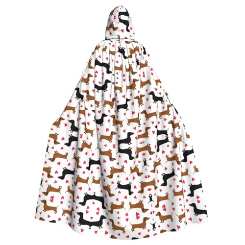 LGHHGY Halloween Kapuzenumhang Kostüm – Unisex Erwachsene Romantischer Dackel-Druck Umhang für Cosplay, Party und Themenveranstaltungen LGHHGY Halloween Kapuzenumhang Kostüm – Unisex Erwachsene Romantischer Dackel-Druck Umhang für Cosplay, Party und Themenveranstaltungen von LGHHGY