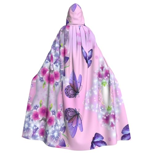 LGHHGY Halloween Kapuzenumhang Kostüm – Unisex Erwachsene Rosa Schmetterling Druck Umhang für Cosplay, Party und Themenveranstaltungen LGHHGY Halloween Kapuzenumhang Kostüm – Unisex Erwachsene Rosa Schmetterling Druck Umhang für Cosplay, Party und Themenveranstaltungen von LGHHGY