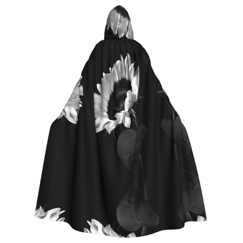 LGHHGY Halloween Kapuzenumhang Kostüm – Unisex Erwachsene Sonnenblume Schwarz Grau Druck Umhang für Cosplay, Party und Themenveranstaltungen LGHHGY Halloween Kapuzenumhang Kostüm – Unisex Erwachsene Sonnenblume Schwarz Grau Druck Umhang für Cosplay, Party und Themenveranstaltungen von LGHHGY