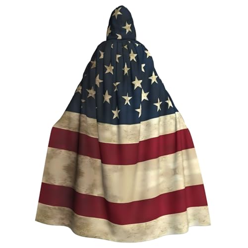 LGHHGY Halloween Kapuzenumhang Kostüm – Unisex Erwachsene US-Flagge Druck Umhang für Cosplay, Party und Themenveranstaltungen LGHHGY Halloween Kapuzenumhang Kostüm – Unisex Erwachsene US-Flagge Druck Umhang für Cosplay, Party und Themenveranstaltungen von LGHHGY